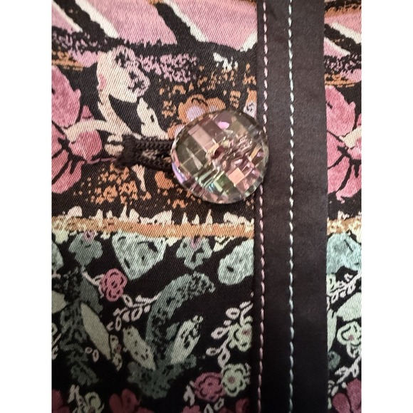 VTG Mulberry Silk Boutique Blouse with Jeweled Buttons Women's Size L - Picture 6 of 14